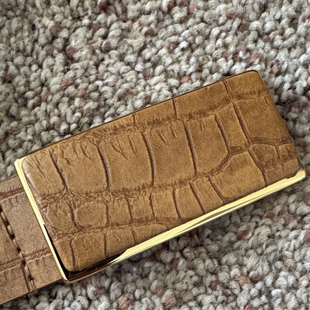Nine West Brown Crocodile Pattern Belt - Picture 7 of 9